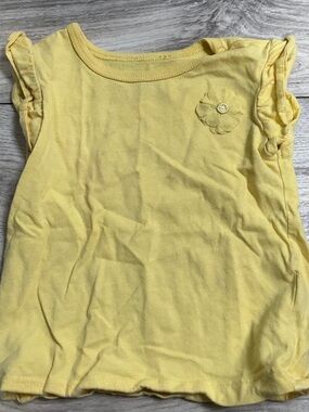 Flawed Gem Carter's Yellow Flutter Sleeve Tee with Flower Accent
